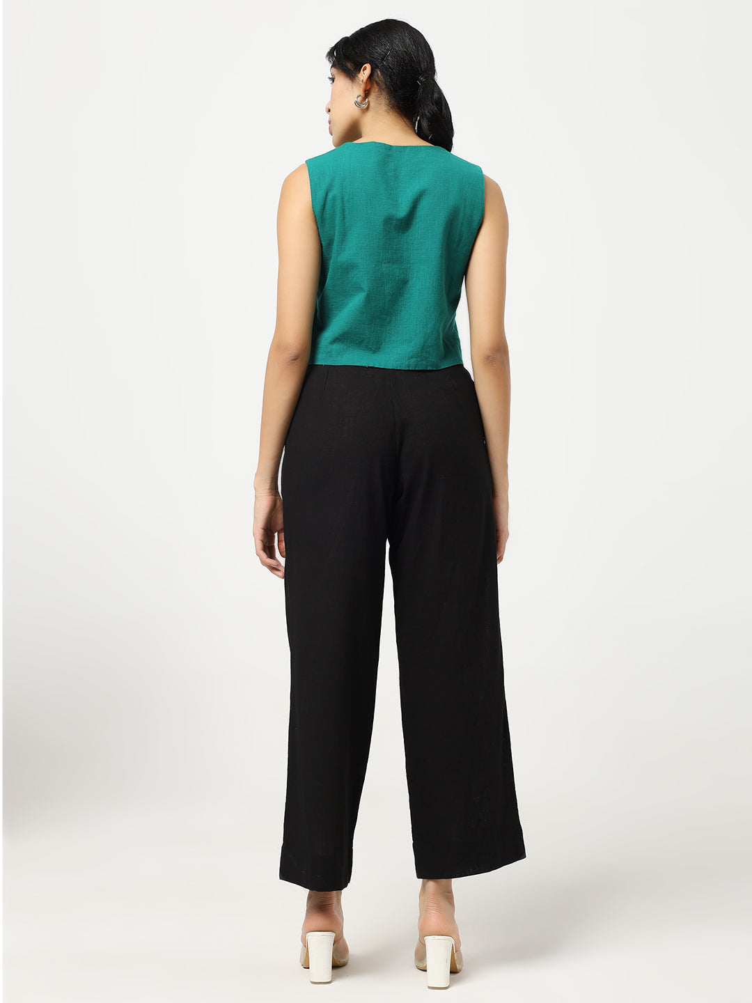 Green - Linen Blend Waistcoat
