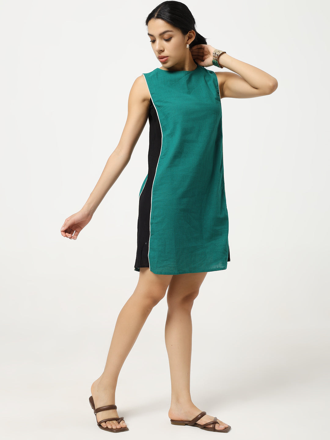 Green Side Panel Dress
