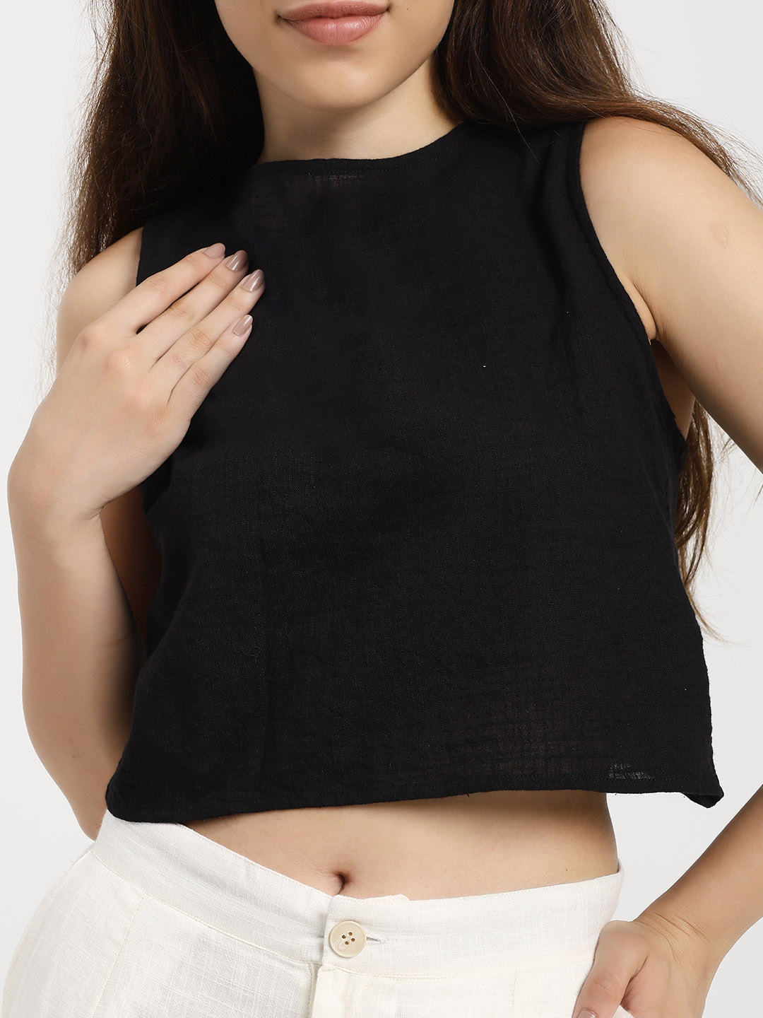 Black Cross Back Top