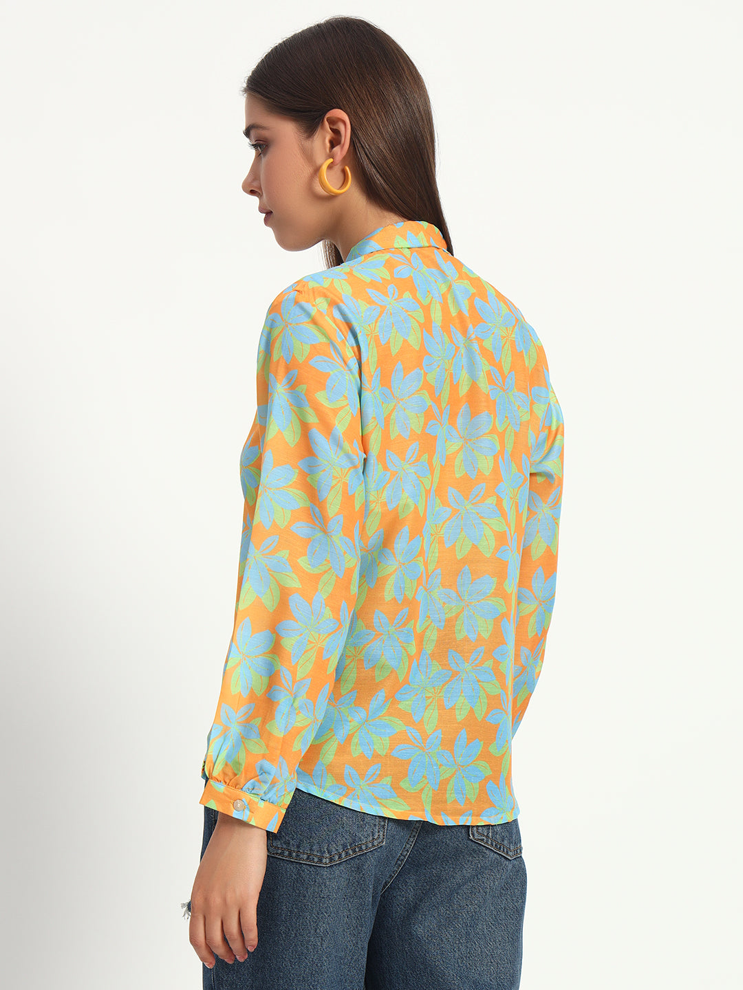 Bright Yellow Floral Bow Shirt