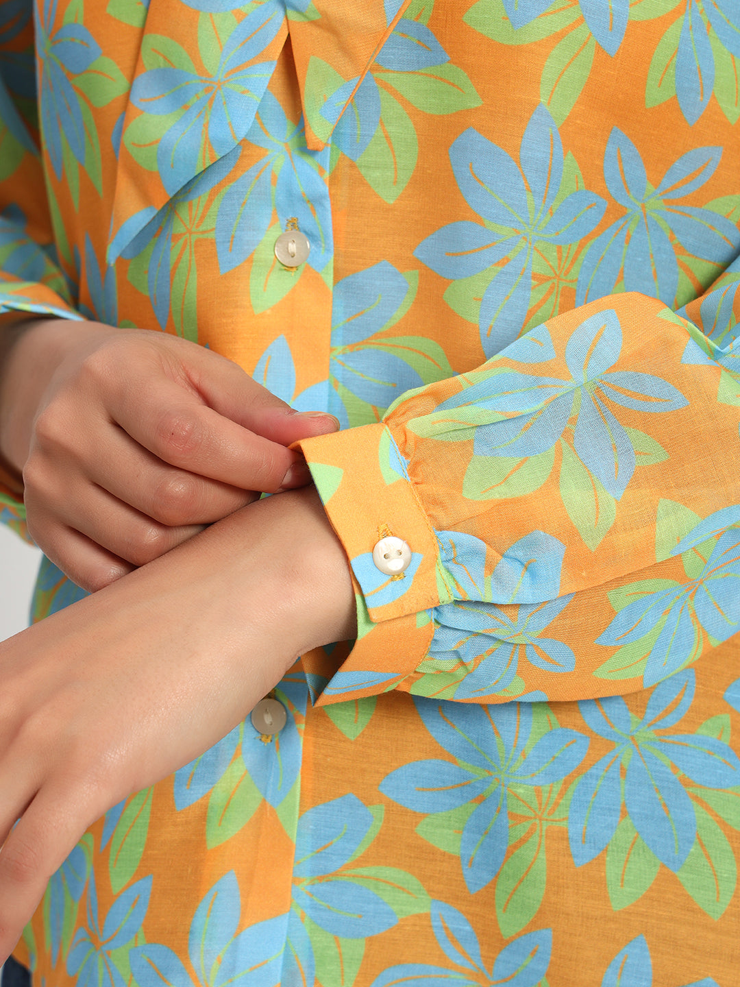 Bright Yellow Floral Bow Shirt