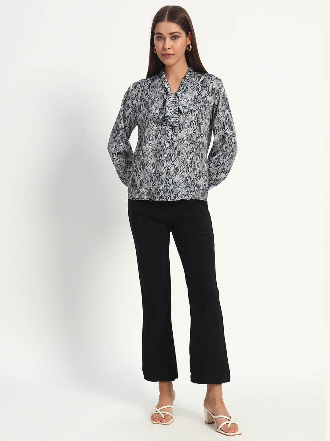 Animal Print Bow Shirt