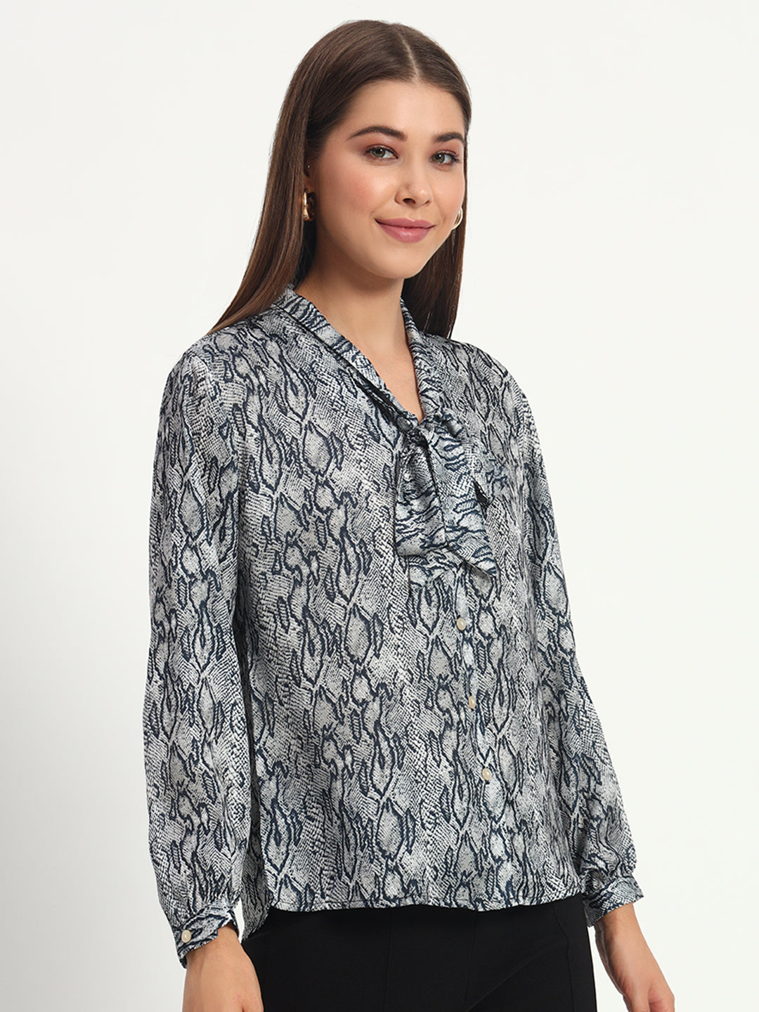Animal Print Bow Shirt