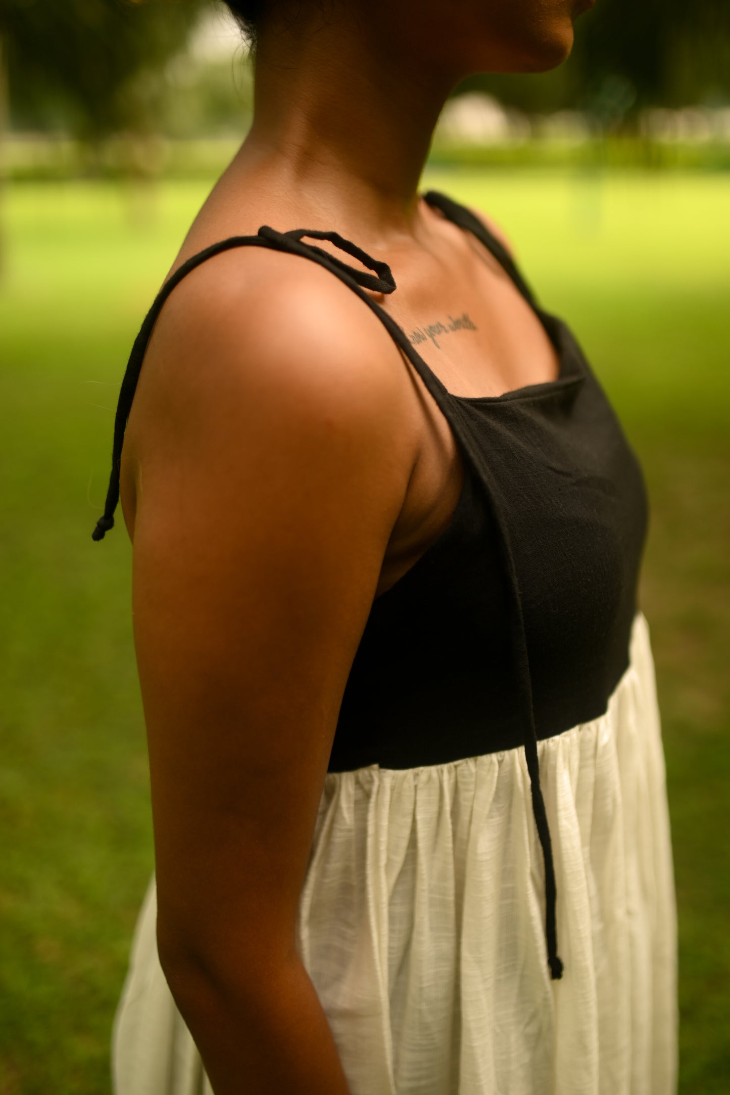 Linen Blend Midi Dress