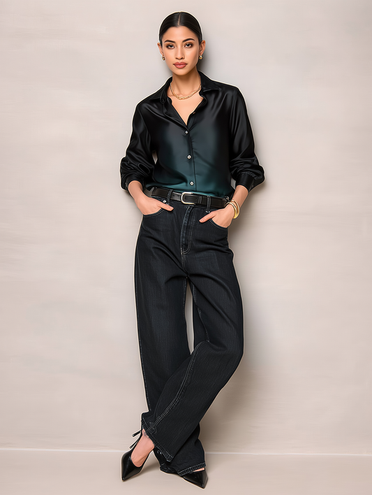 Navy-Green Ombre Shirt
