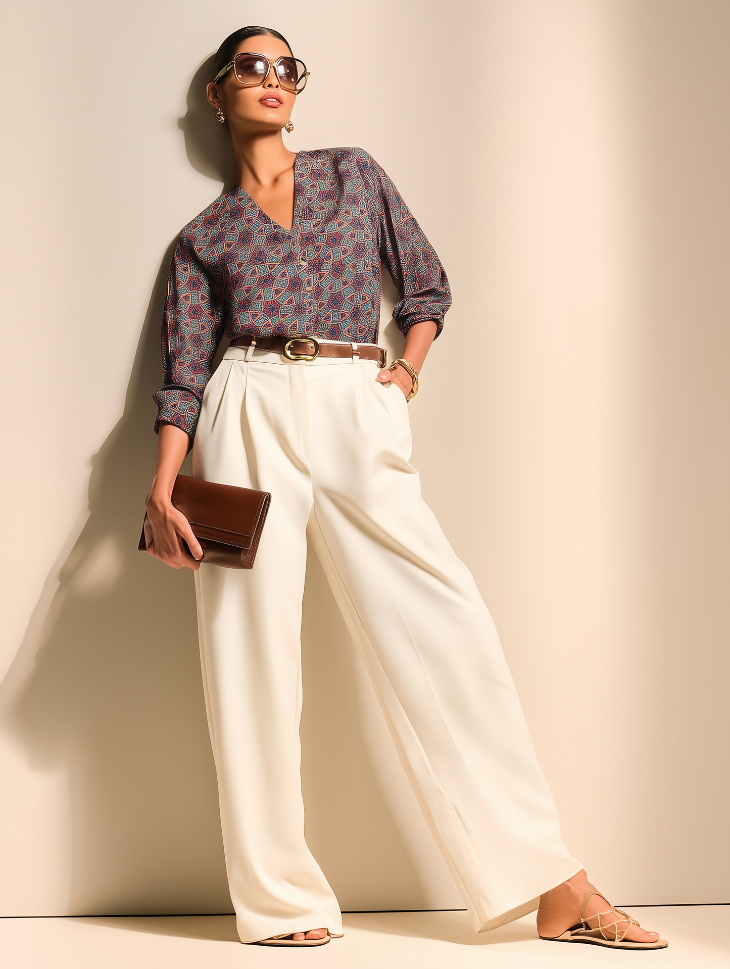 Ajrak Heritage V Neck Shirt