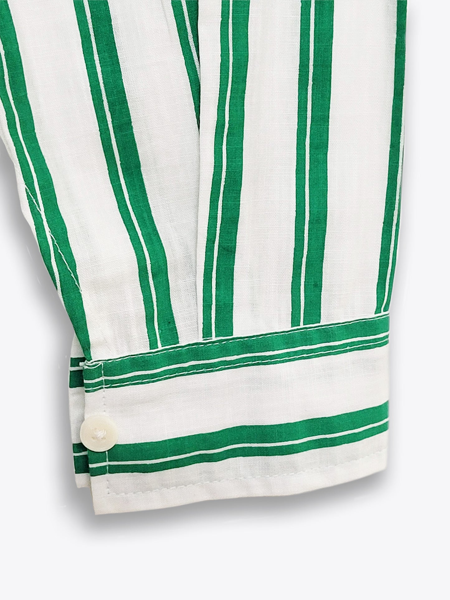 Green Striped Linen Shirt