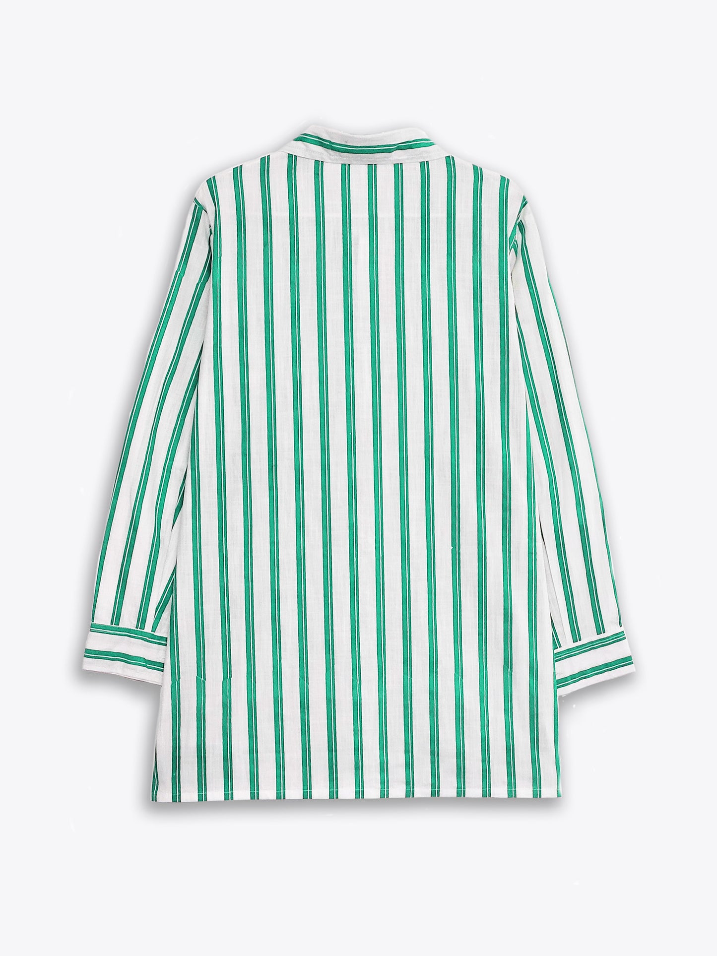 Green Striped Linen Shirt