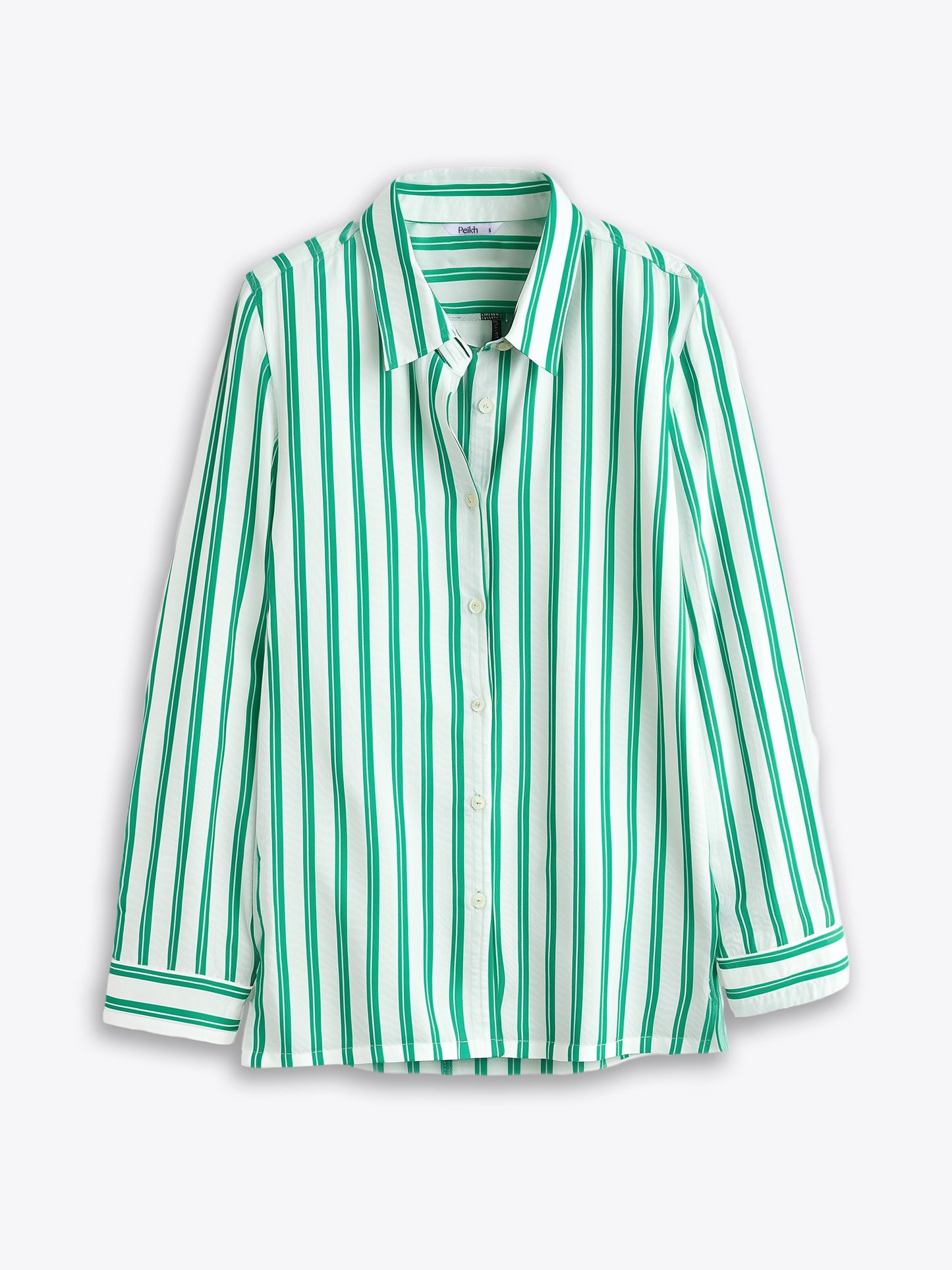 Green Striped Linen Shirt