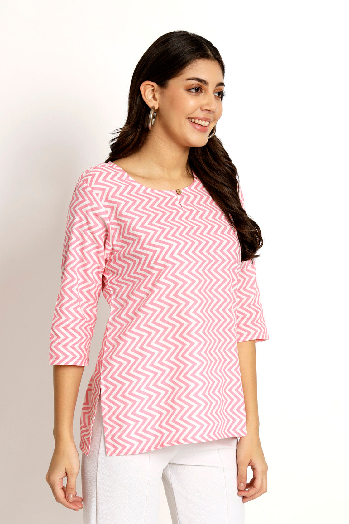 Zig-Zag Printed Short Tunic