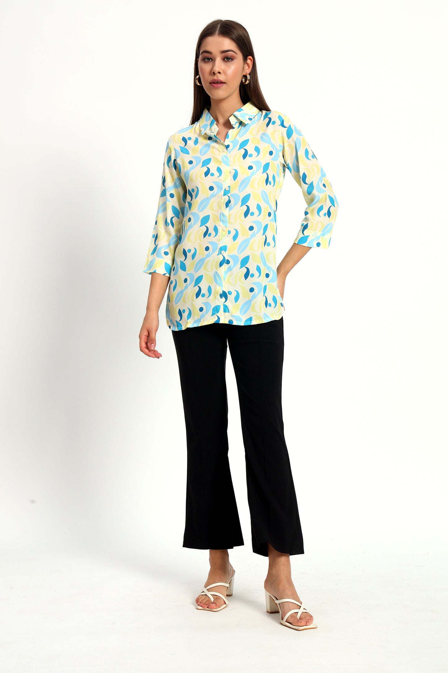 Printed Lemon Shirt Style Tunic