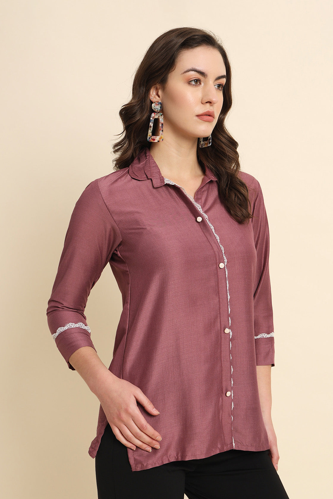 Silk Shirt Purple