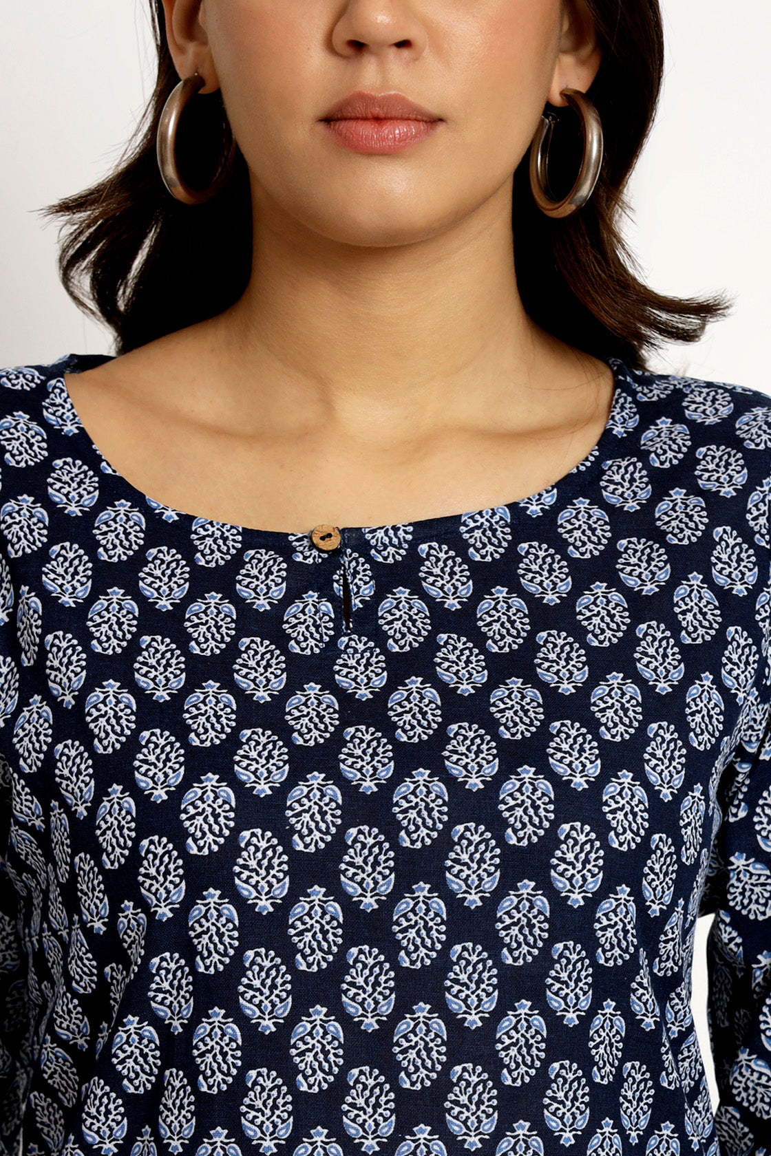 Navy Block Printed Short Tunic