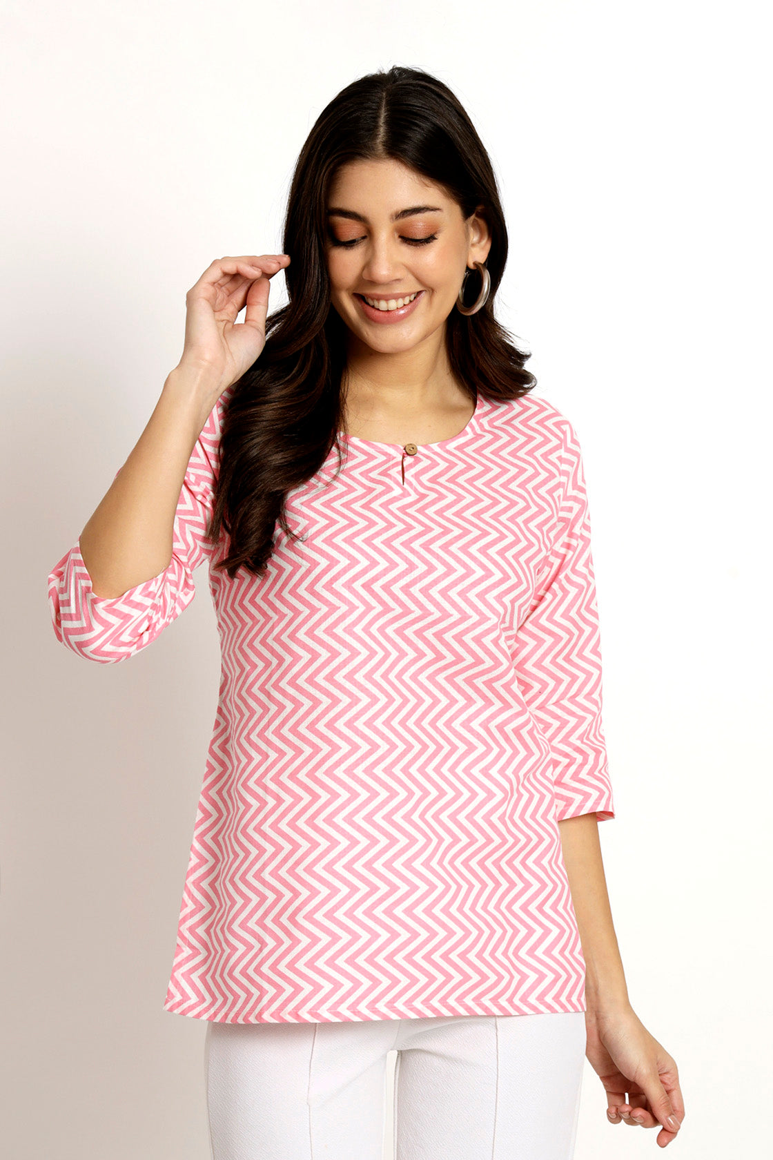Zig-Zag Printed Short Tunic