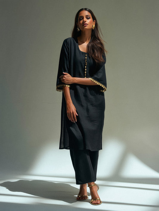 NOIRAA - Black Kurta Set