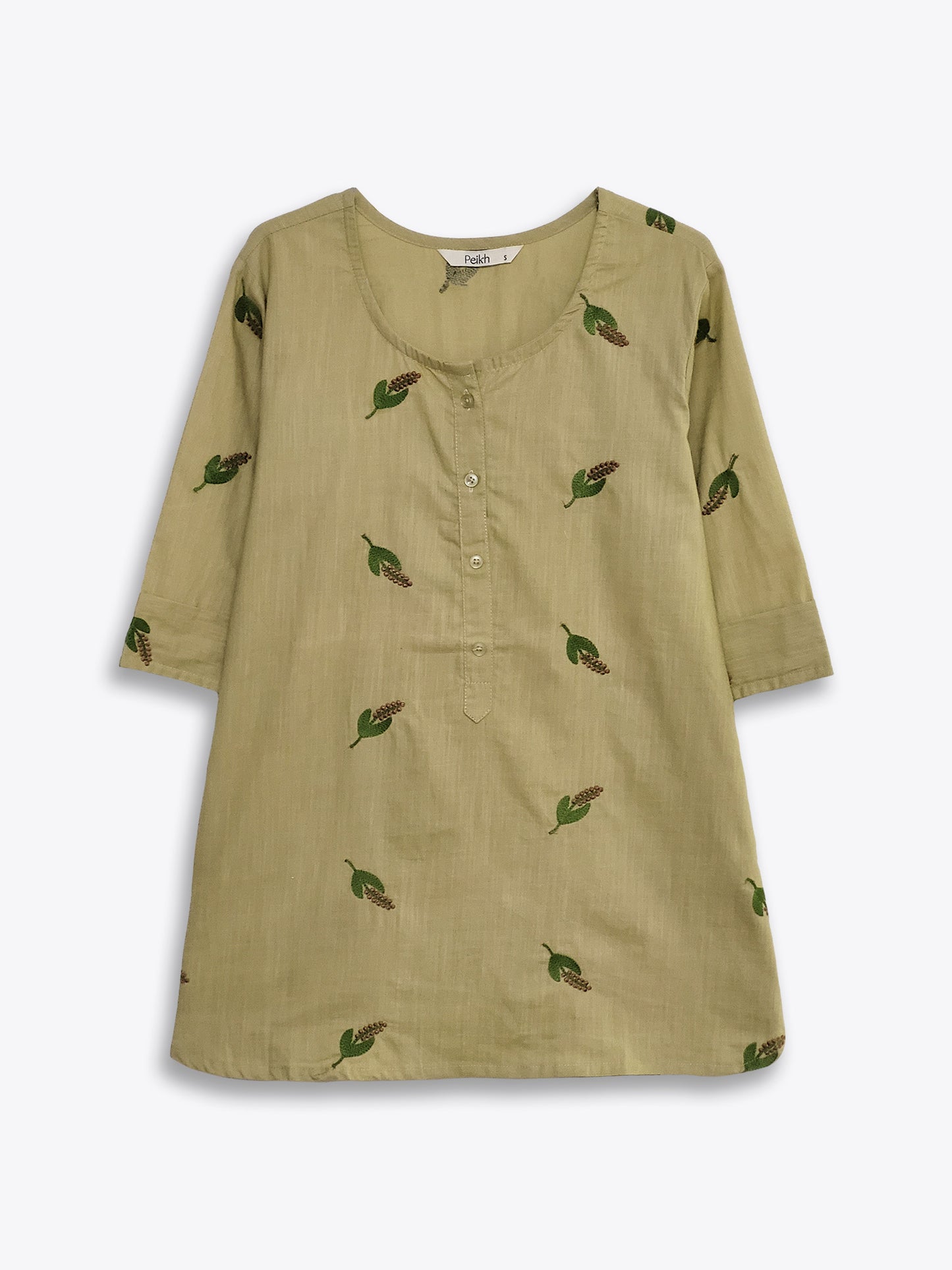 Chikoo Embroidered Cotton Top