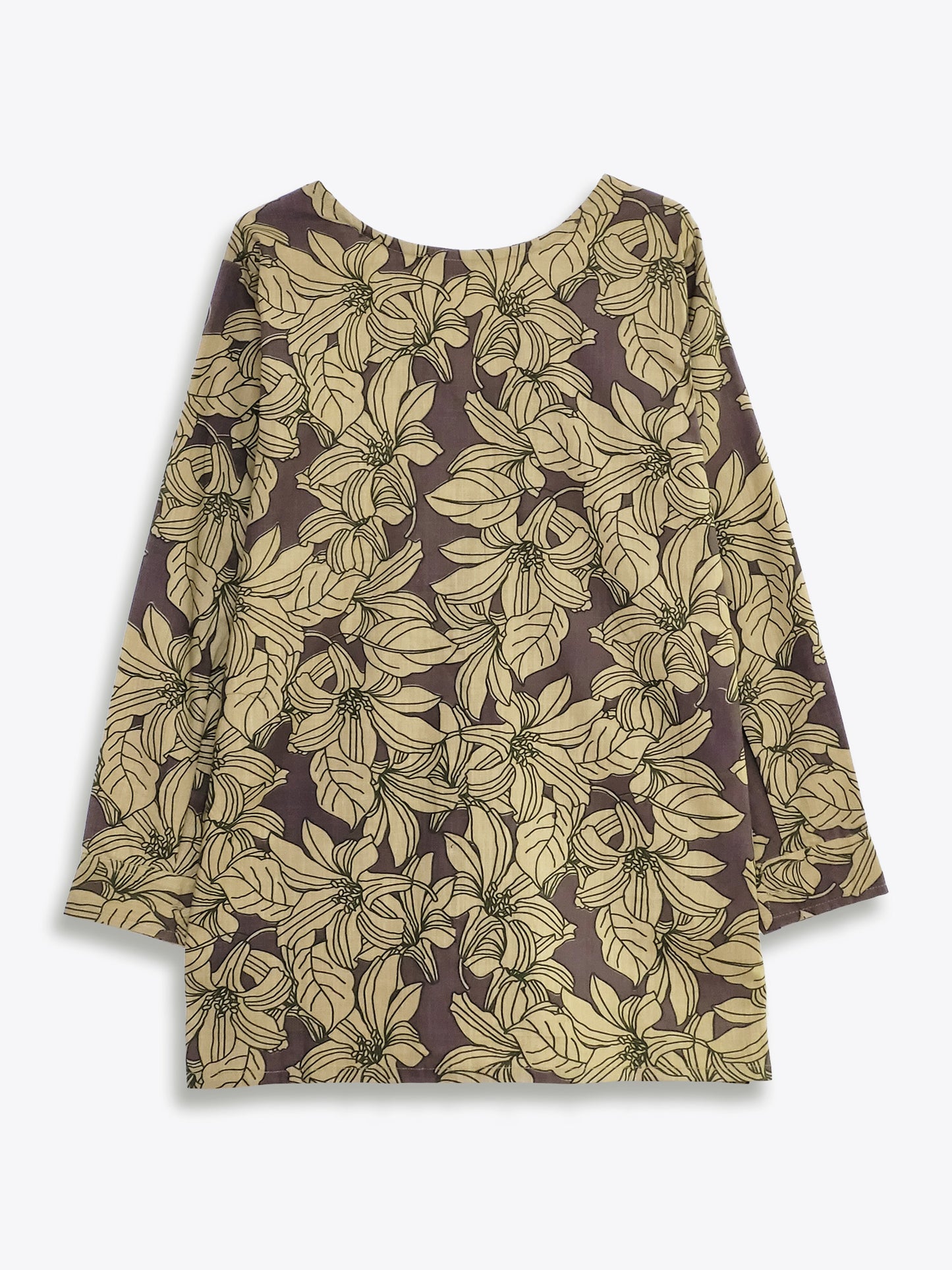 Dusty Plum Floral V Neck Shirt