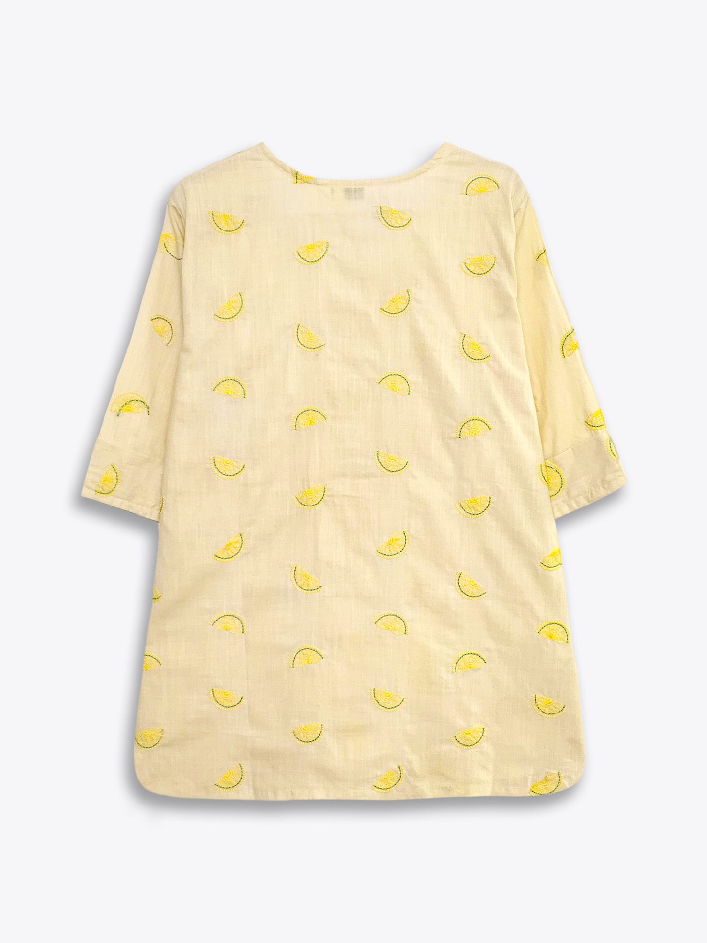 Lemon Embroidered Cotton Top