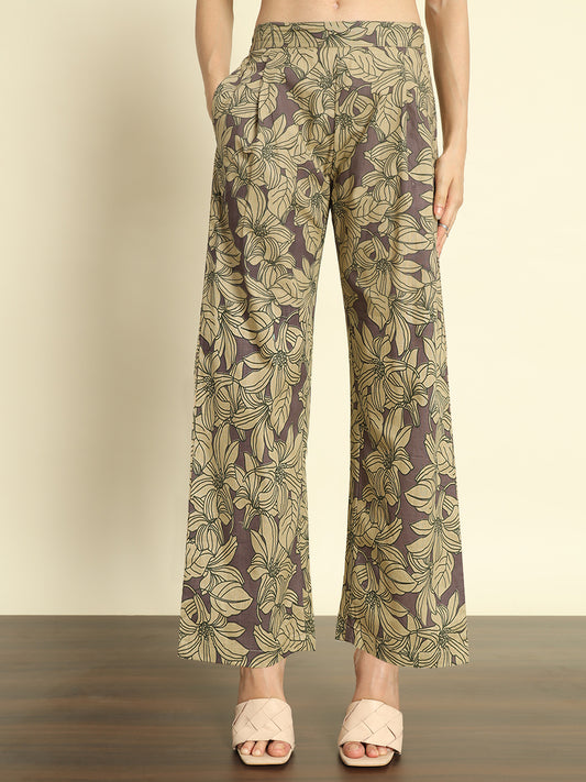 Dusty Plum Floral Pants