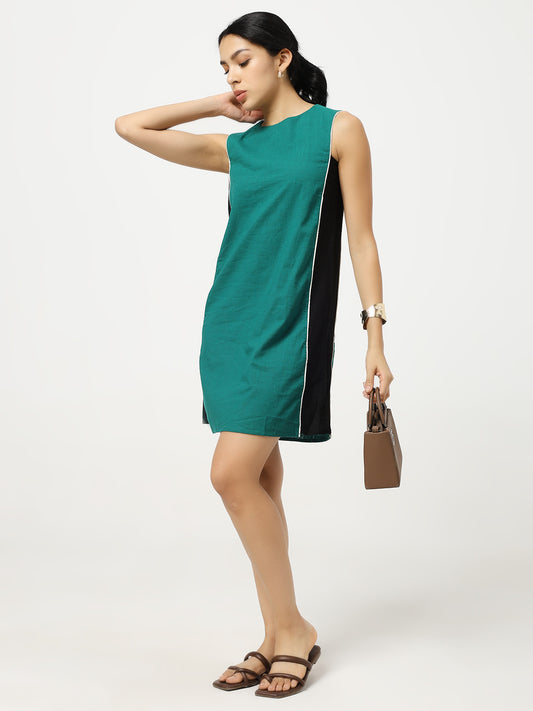 Green Side Panel Dress