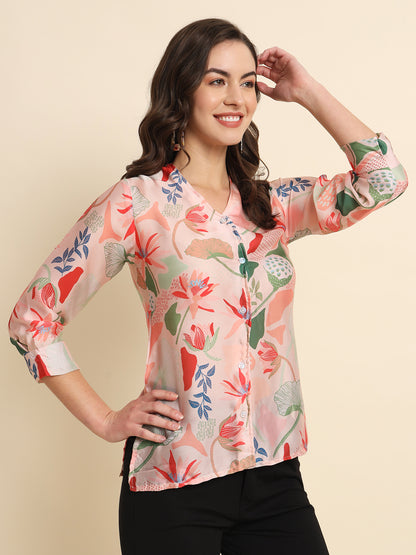 Bright Floral Print Shirt