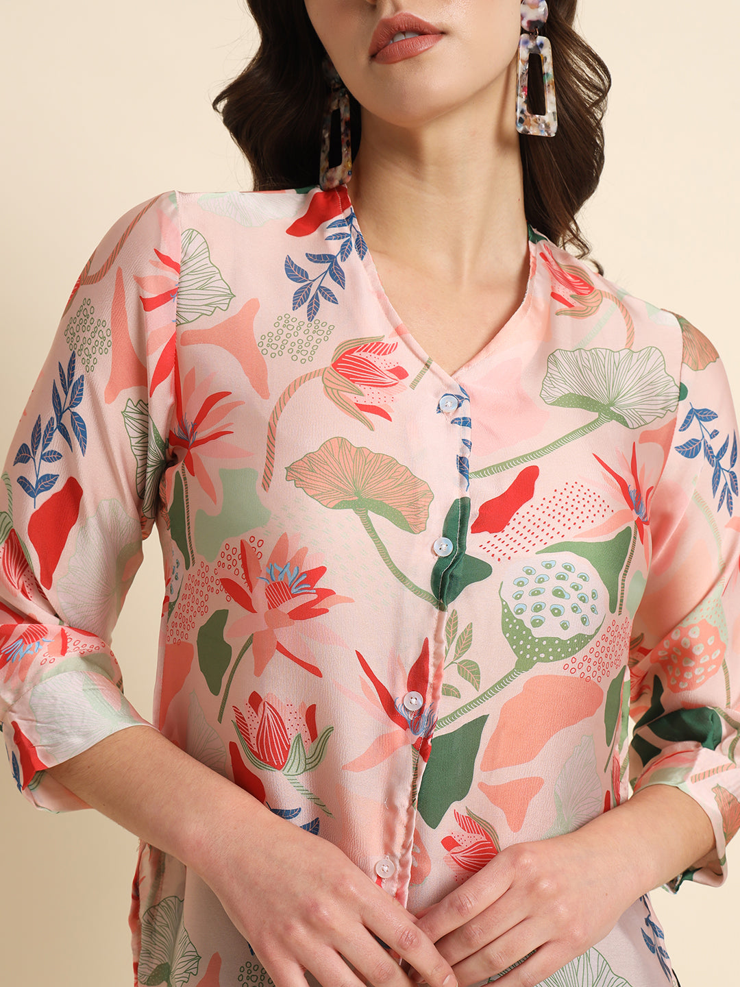 Bright Floral Print Shirt