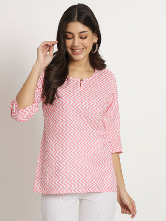 Zig-Zag Printed Short Kurti