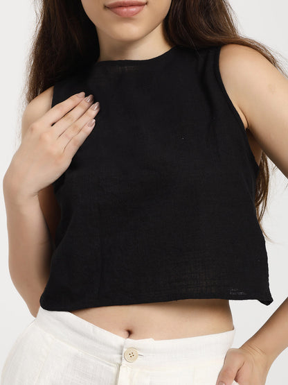 Black Cross Back Top