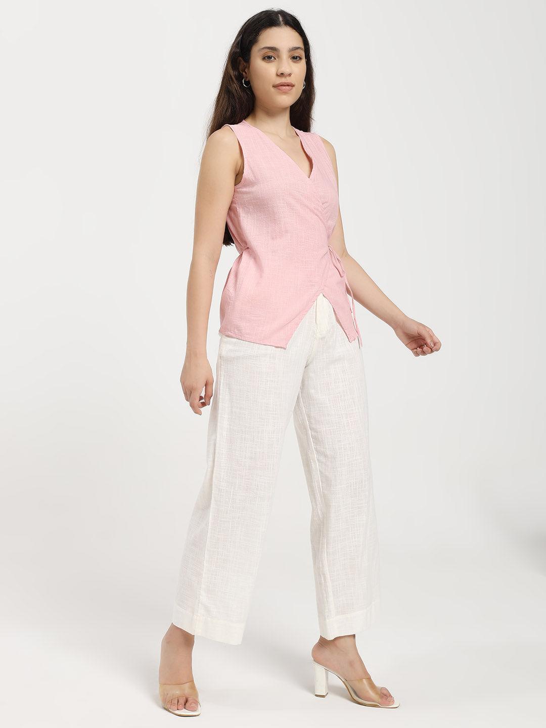 Pink Linen Blend Co-Ord Set