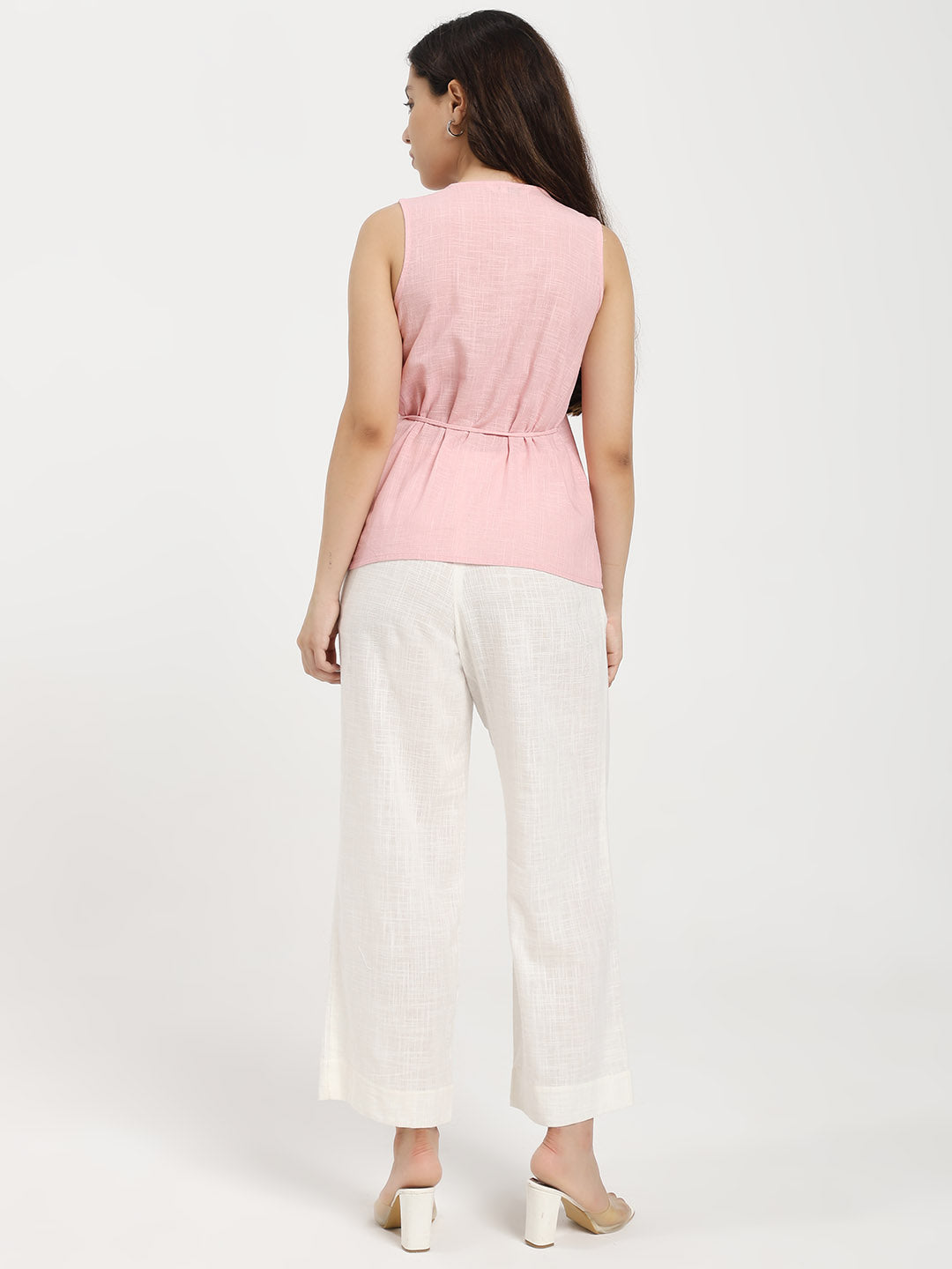 Pink Linen Blend Co-Ord Set
