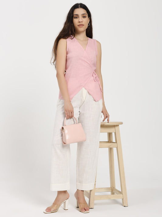 Pink Linen Blend Co-Ord Set