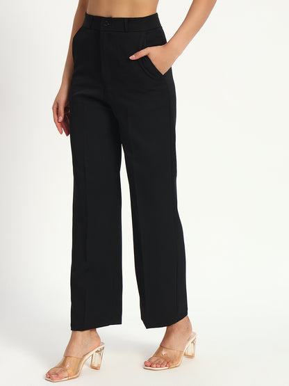 Black Straight Fit Pants