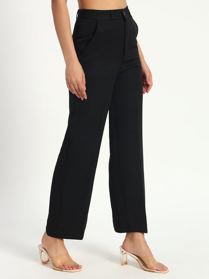 Black Straight Fit Pants