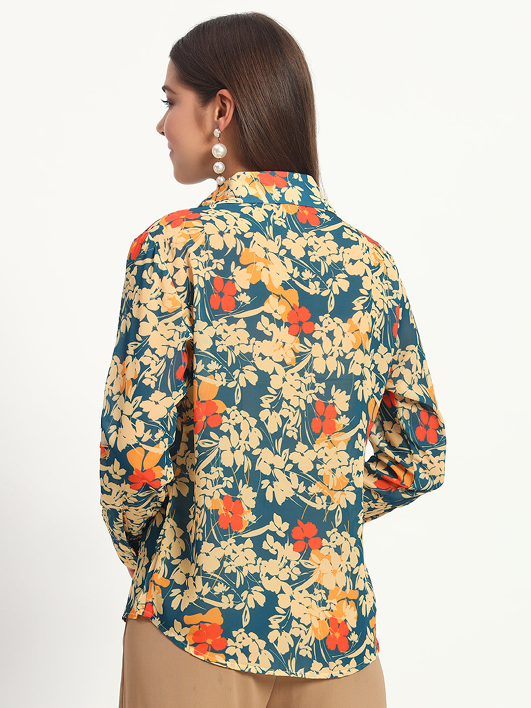 Navy Floral Print Shirt