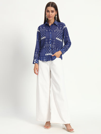 Indigo Printed Shirt