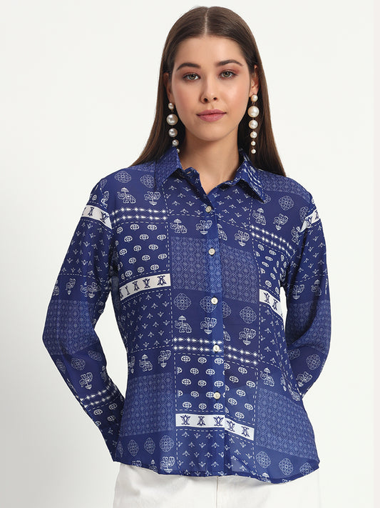 Indigo Printed Shirt