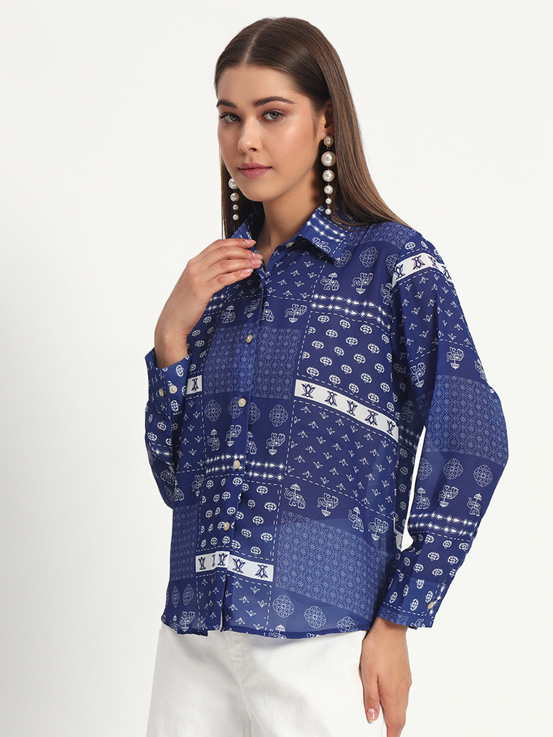 Indigo Printed Shirt