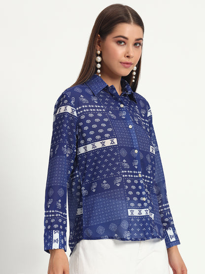 Indigo Printed Shirt