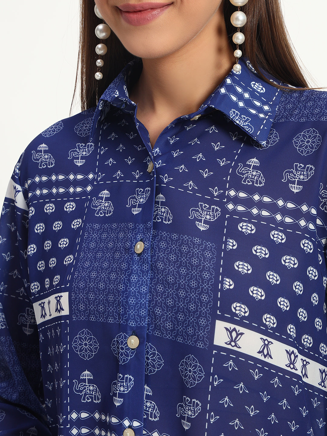 Indigo Printed Shirt