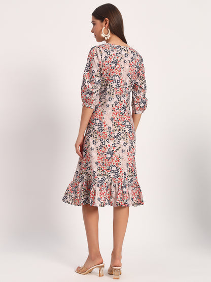 Floral Print A-line Dress