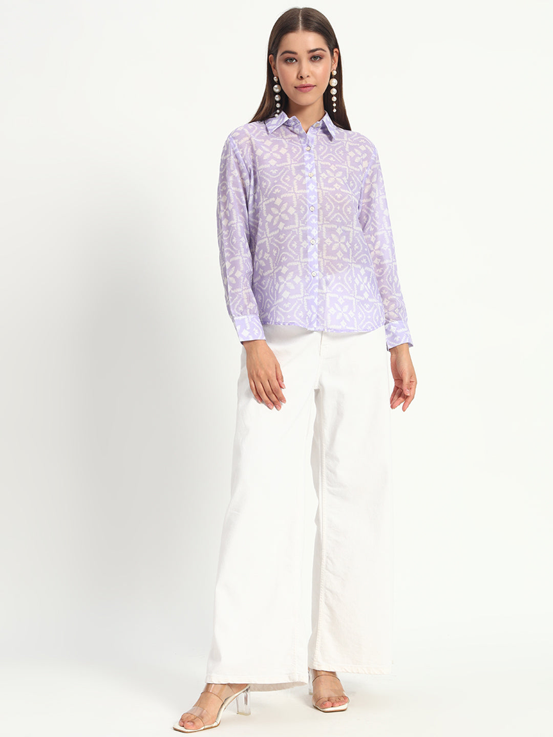 Lilac Ikat Print Shirt