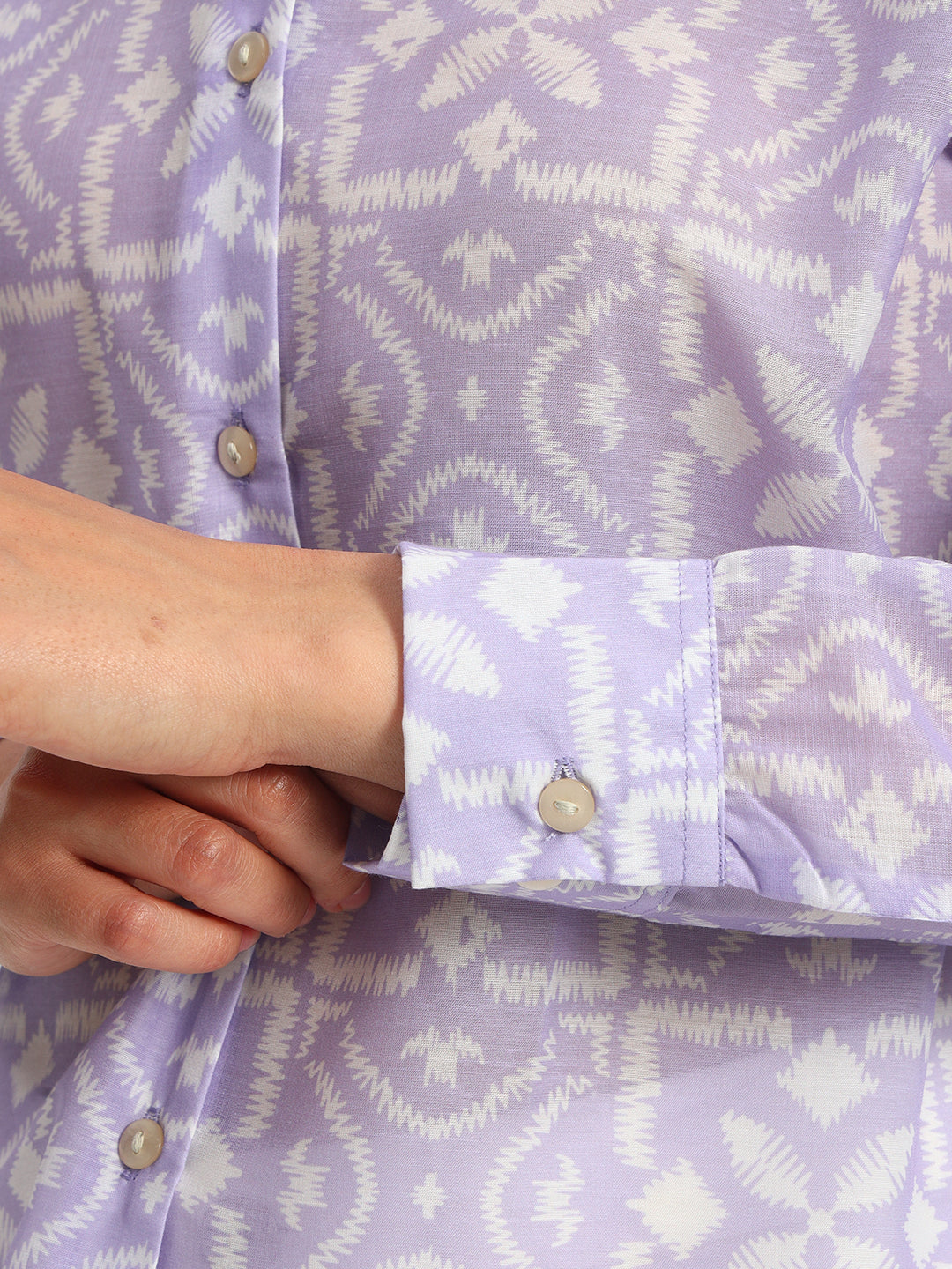 Lilac Ikat Print Shirt