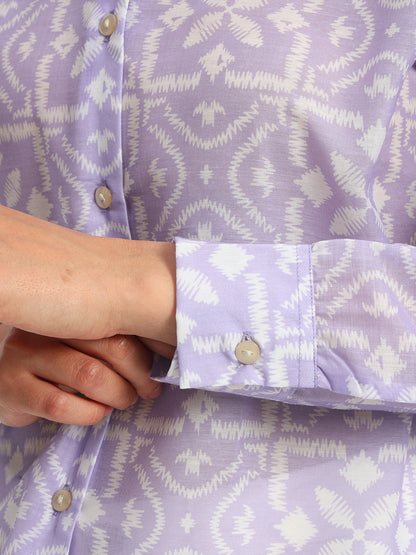 Lilac Ikat Print Shirt