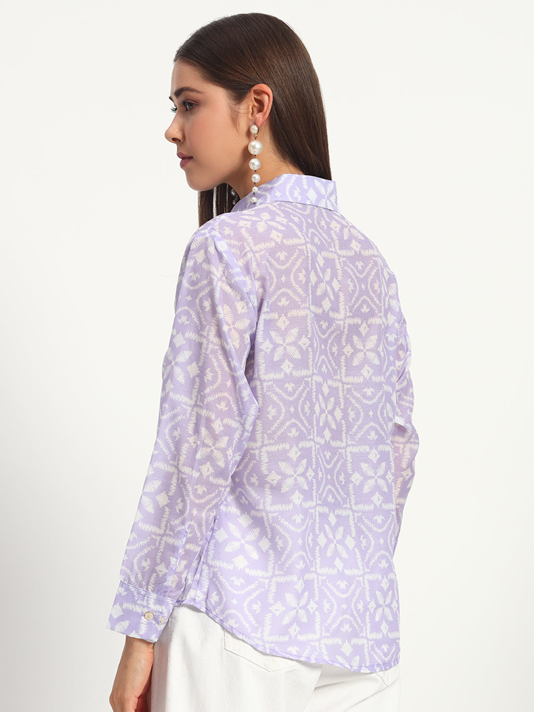 Lilac Ikat Print Shirt