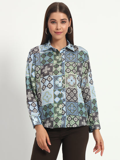 Patchwork Print Shirt