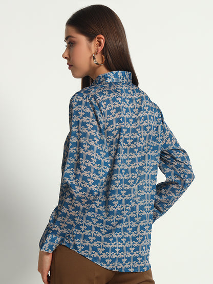 Light Indigo Printed Shirt