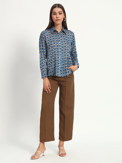 Light Indigo Printed Shirt