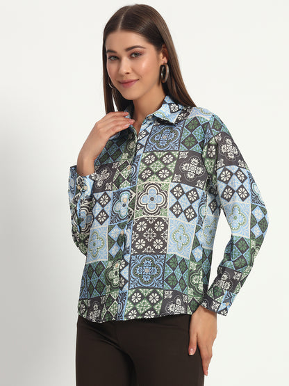 Patchwork Print Shirt