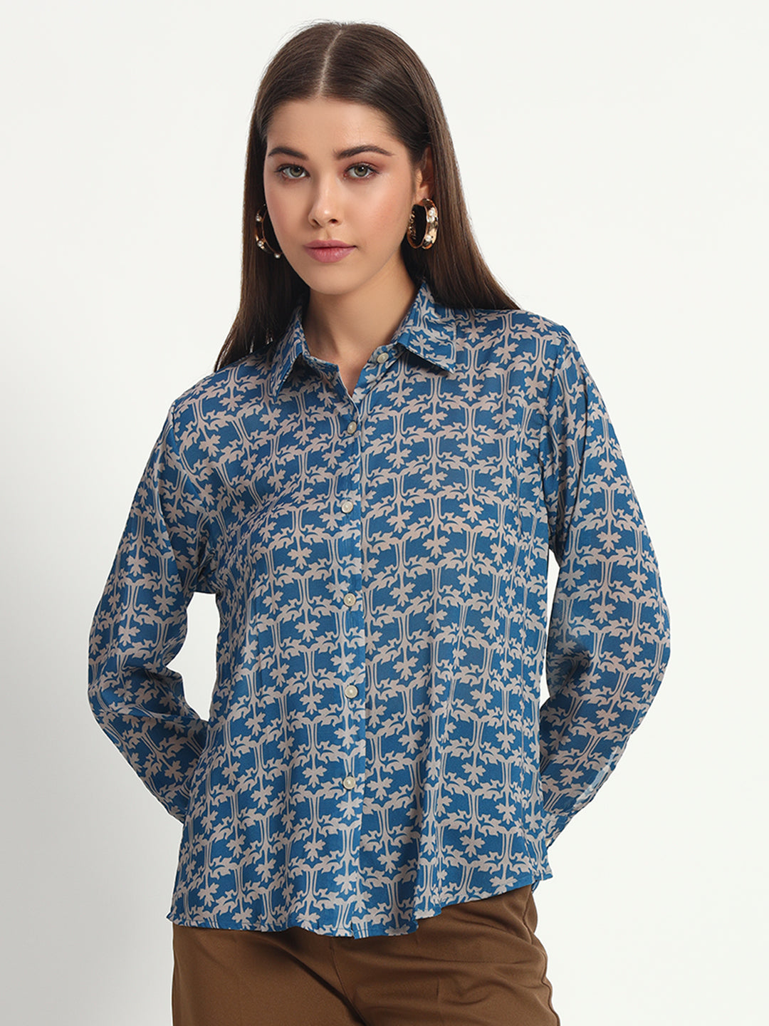 Light Indigo Printed Shirt