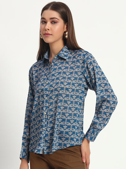 Light Indigo Printed Shirt